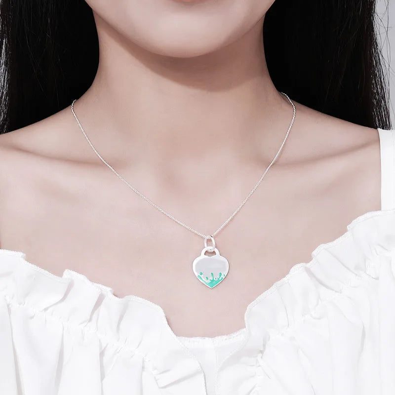 Wholesale of High-end Jewelry Necklace, Girls' Fashion Necklace TIFF Style Heart-shaped Pendant