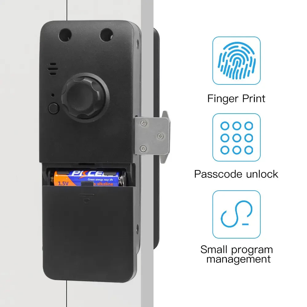 Smart Security Door Lock Biometric Fingerprint Password WiFi Tuya App Aluminum Material Cloud & Memory Card Glass Door