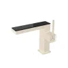Luxury Modern Single-Hole Basin Faucet Digital Display Brushed Gold Hot Cold Water Mixer Tap Ceramic Brass Bathroom Taps