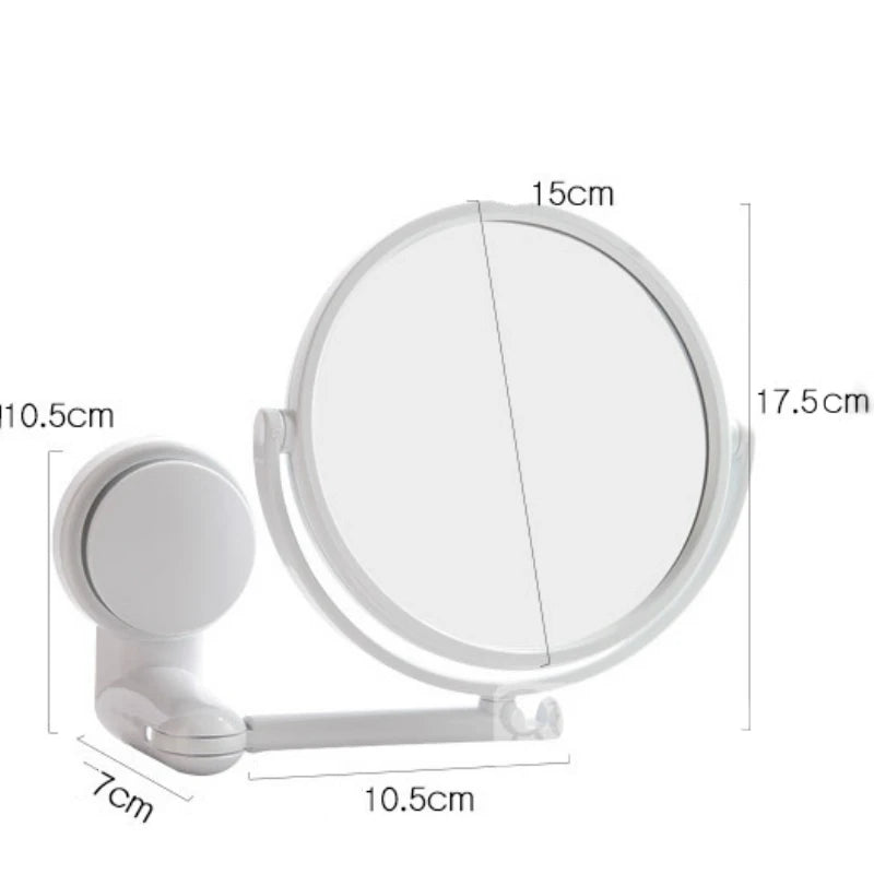 HD Plane Mirror Magnified Makeup Shaving Vanity Mirror Bathroom Wall Mounted 360 Degree Rotating Mirror  Mirror Wall  Mirrors
