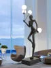Postmodern Fiberglass Oversize Art Human Sculpture Lamparas Decorativas Light Modern Mall LED Hotel Floor Lamp