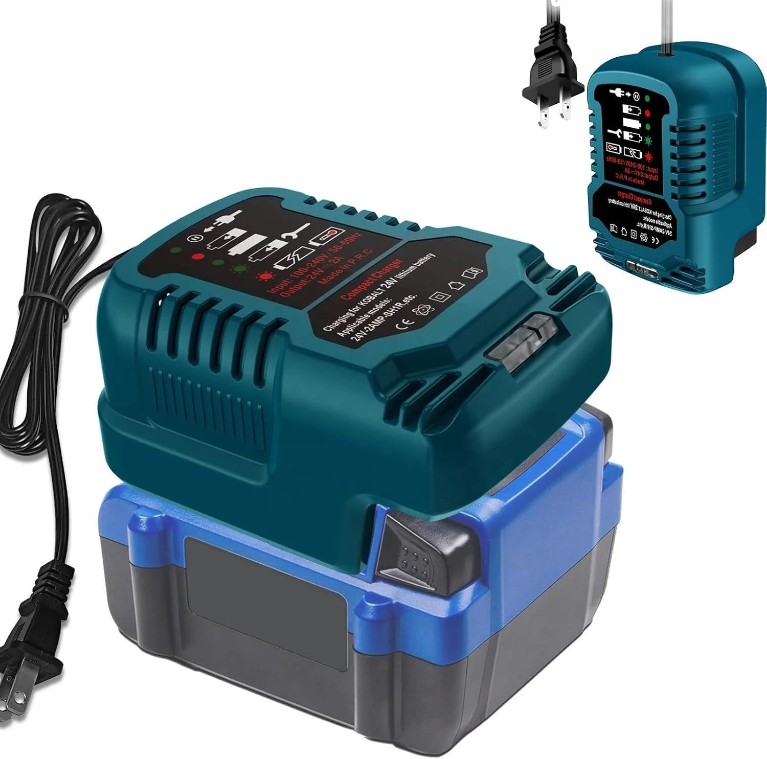 Fast Mini Charger Replacement for Kobalt 24V Battery Charger Compatible with Kobalt KB624-03 KB424-03 Series Power Tools Battery