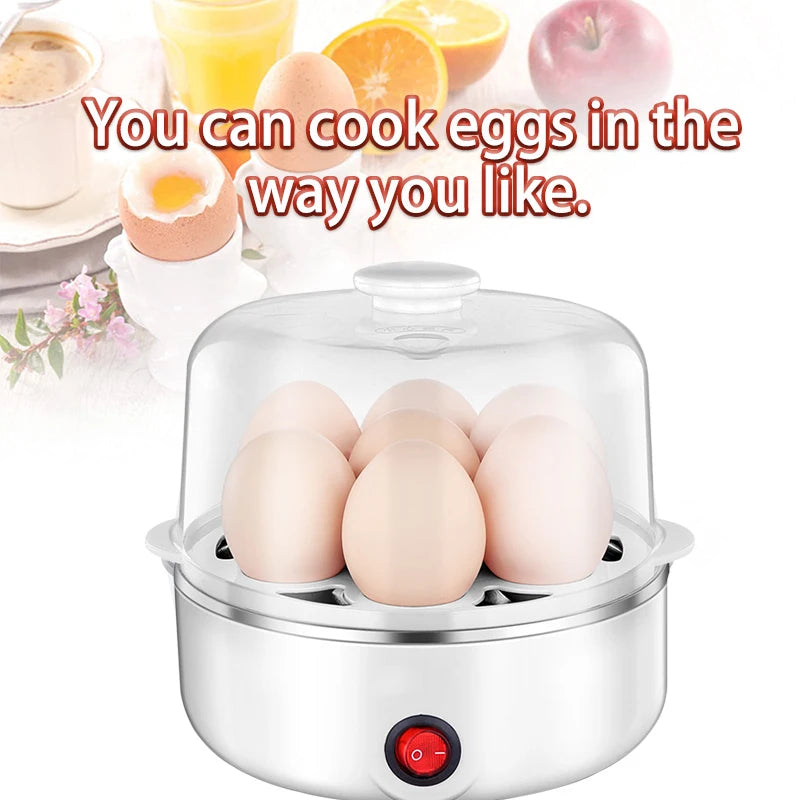 Mini Electric 7-Capacity Poacher Plastic Soft-Boiled Egg Maker for Kitchen Cooking and Gadgets