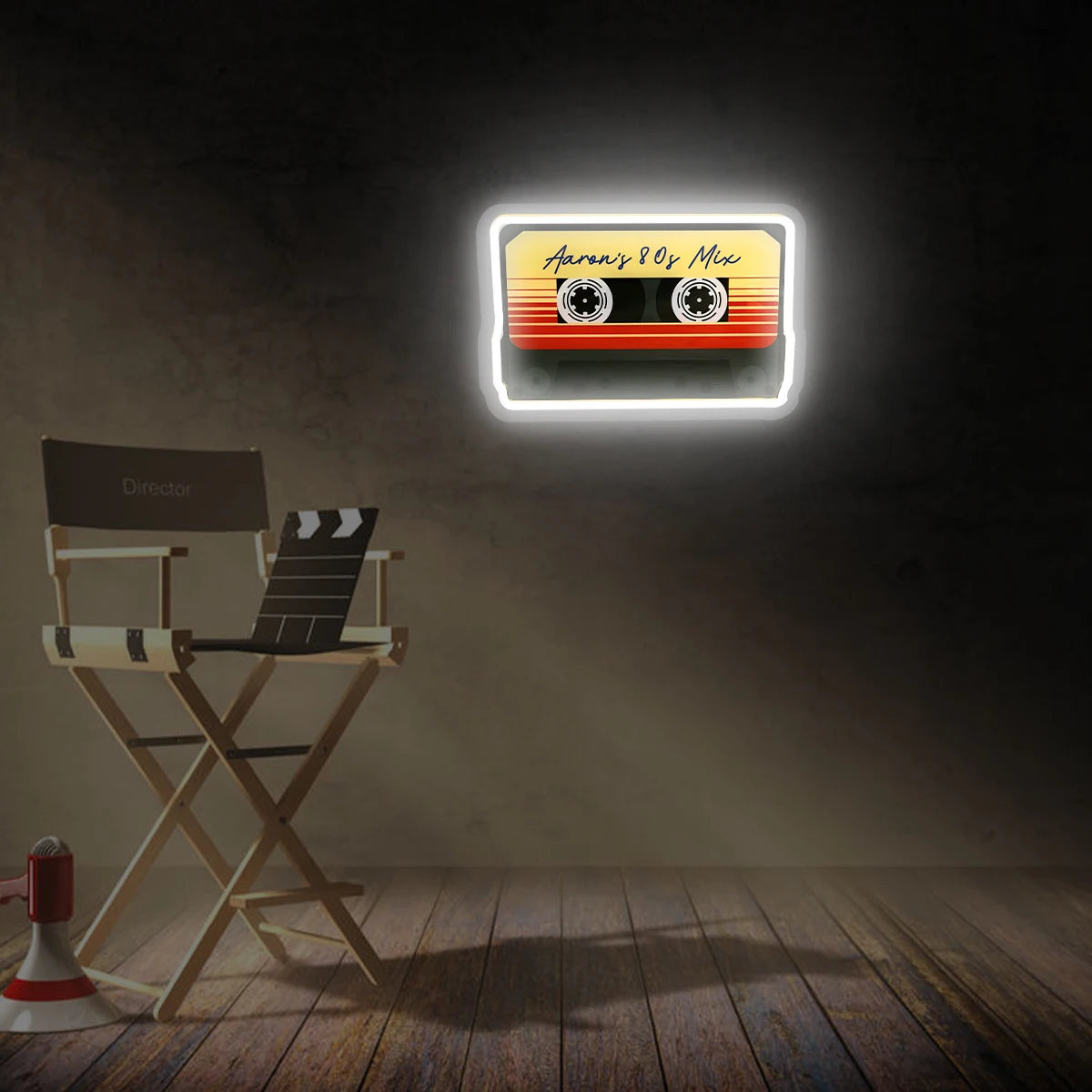 Neon Sign LED Tape Record Player for Home Office Company Party Bar Neon Lights Atmosphere Room Decorative Lighting