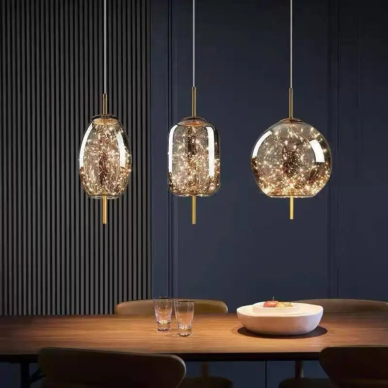 Modern Luxury Designer High-end Glass Bedroom Headboard, Personalized Art bar Dining Room Chandelier