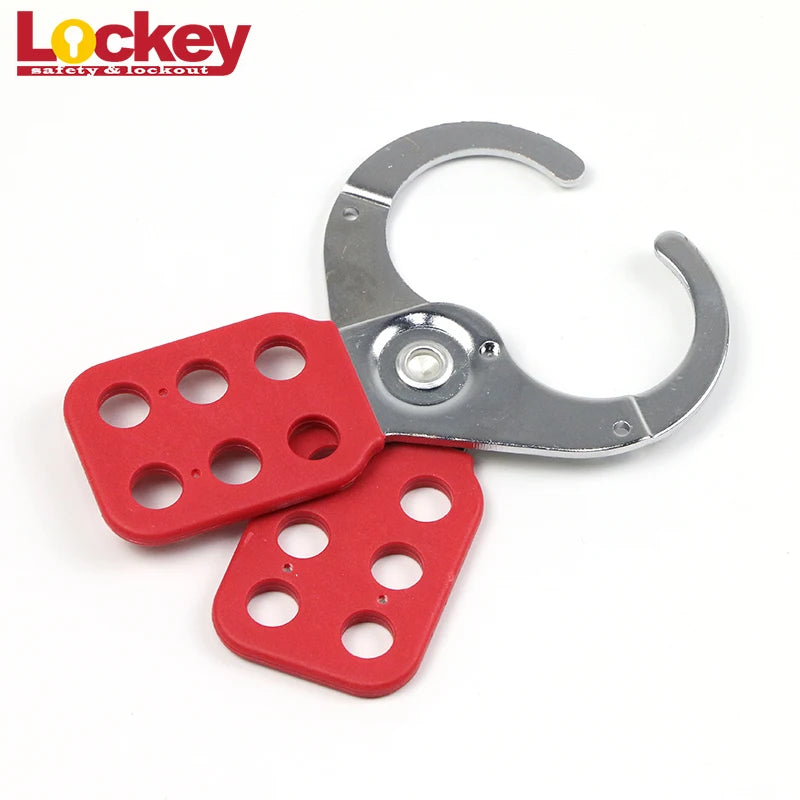1" 1.5" 6 Hole Red Vinyl Coated Safety Lockout Padlock Hasp for Lock