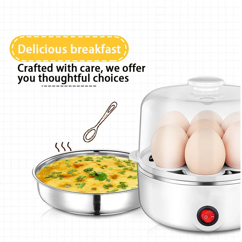 Mini Electric 7-Capacity Poacher Plastic Soft-Boiled Egg Maker for Kitchen Cooking and Gadgets
