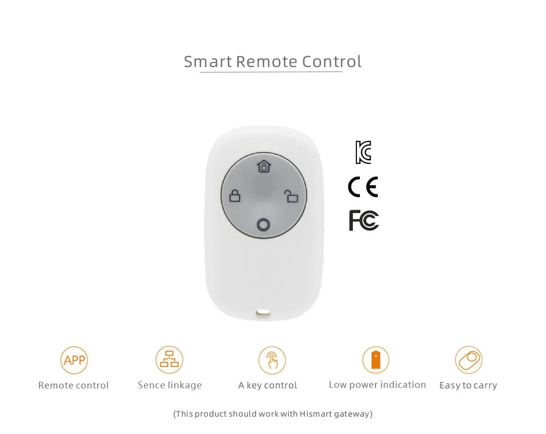 Zigbee3.0 Smart Alarm Remote Controller With 4 Key With Arm Disarm SOS Feature Compatible with Zigbee2mqtt and Home Assitant