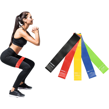 TOPKO in Stock 5 Pieces Different Level Natural Latex Resistance Loop Band Elastic Fitness Resistance Loop Fitness Bands Set
