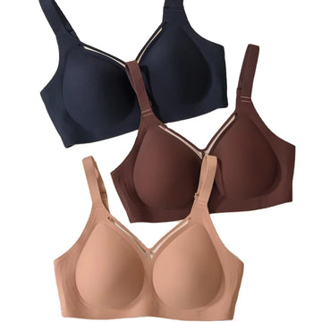 Nude Tone 4XL Wireless Bra - Seamless Jelly Support Minimizer for Full Bust Side Smoothing No-Dig Bralette with Skin Tone