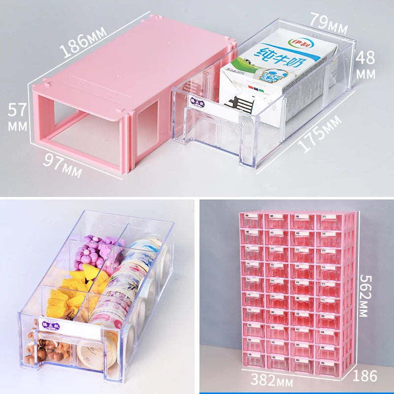 Tengzhengyue 40 Grid Combination Type Plastic Component Box Drawer Type Small Parts and Accessories Classified Storage
