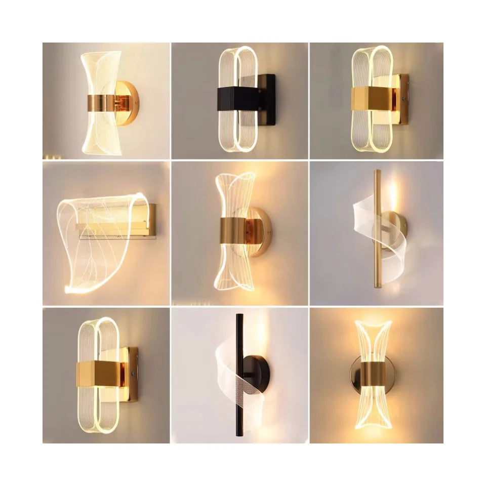 Minimalist Modern Bedside Lamp Creative Bedroom Living Room Nordic Led Ultra Bright Aisle Background Wall Light