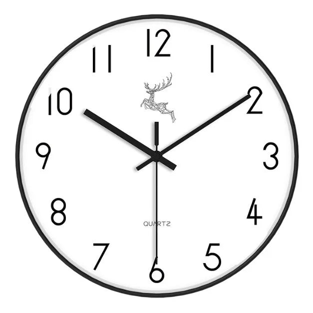 Modern Round Black Plastic Black Wall Clock  Manufacturer with Quartz Movement Custom Logo Simple Needle Display for Living Room