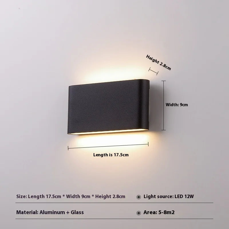IP65 Waterproof LED Wall Light Both Sides Outdoor Lamp with Warm Light for Living Room
