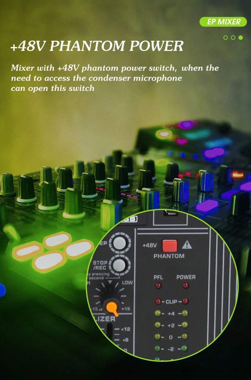 GAX-EP4 4/6/8 Channel Professional Power Mixer Build in Amplifier 600 Watts 99 DSP Effects