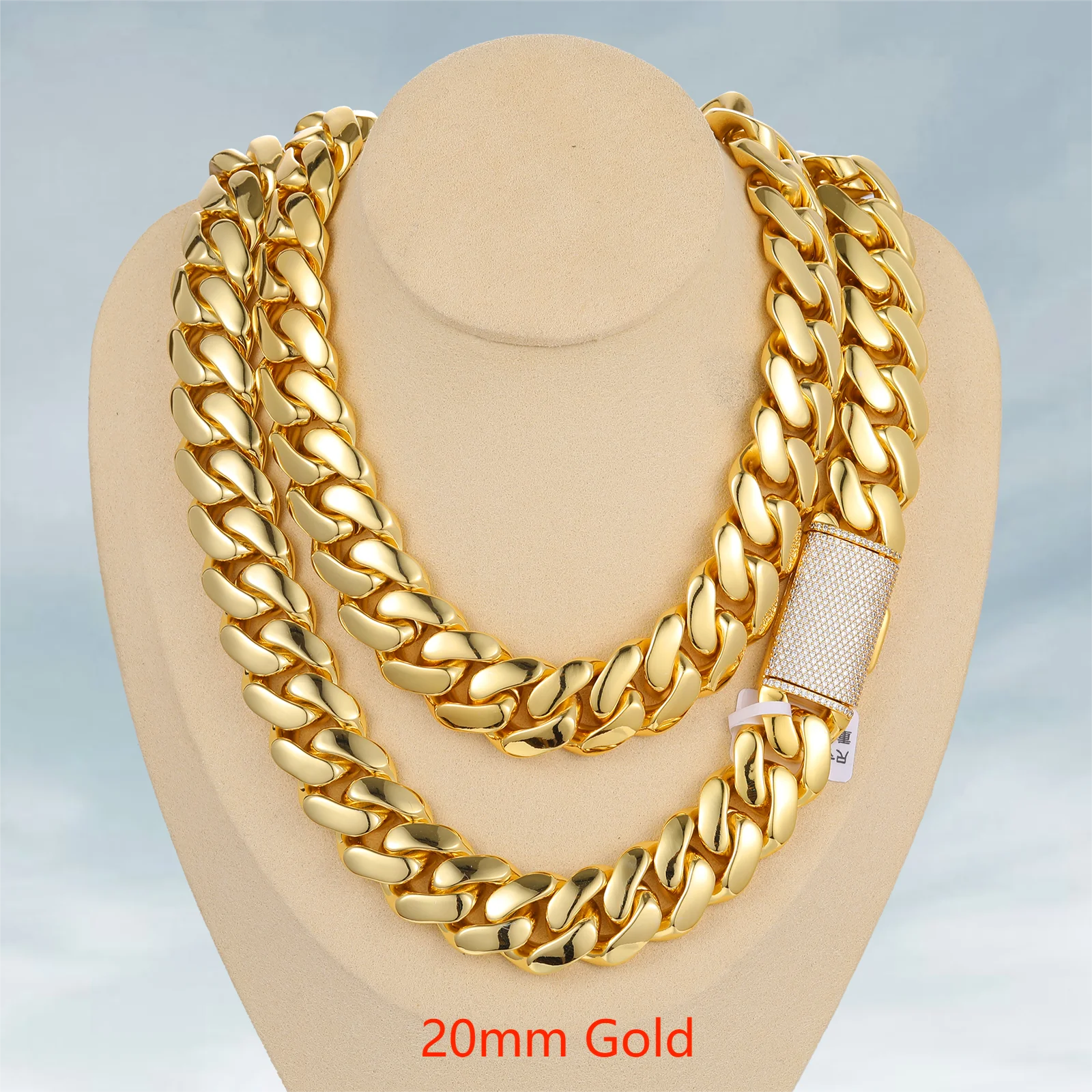 Cadenas Cubana Wholesale Hip Hop Jewelry Luxury 14K 18K 24K Gold Plated Choker Solid Miami Cuban Link Chain Necklace for Men