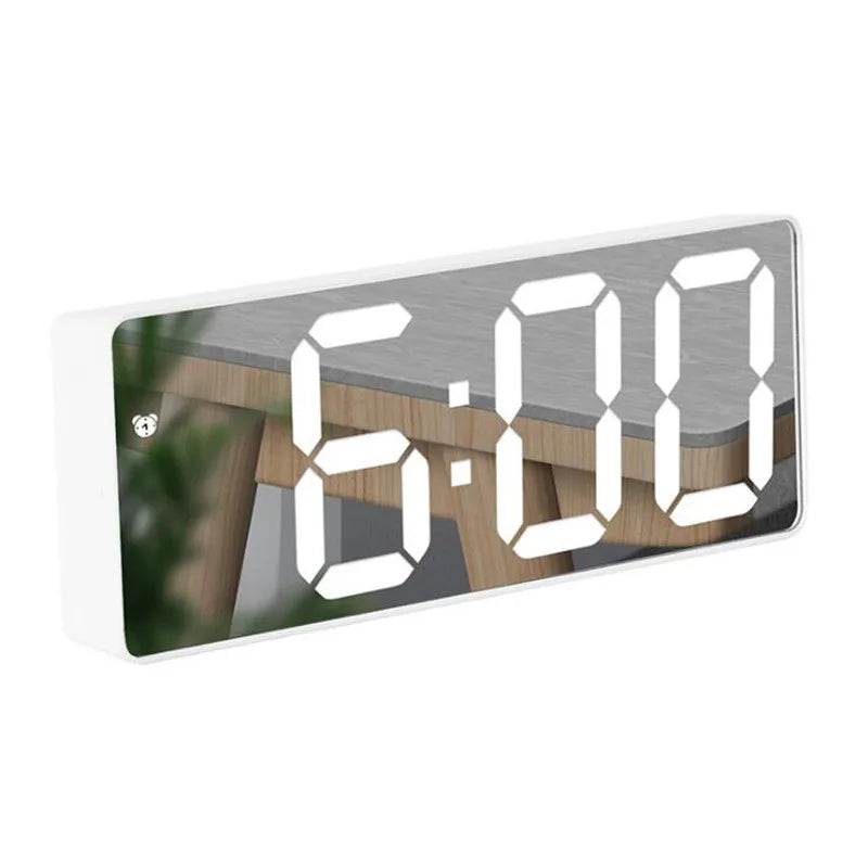 Acrylic/Mirror Digital Alarm Clock Voice Control Snooze Night Mode Table Clock 12/24H Anti-disturb Funtion Electronic LED Clock