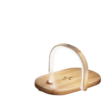 2024 Hot  Led Table Desk Lamp With Phone Wireless Chargers Stand 15w Fast Wireless Phone Charger Lamp Wooden 2024 New