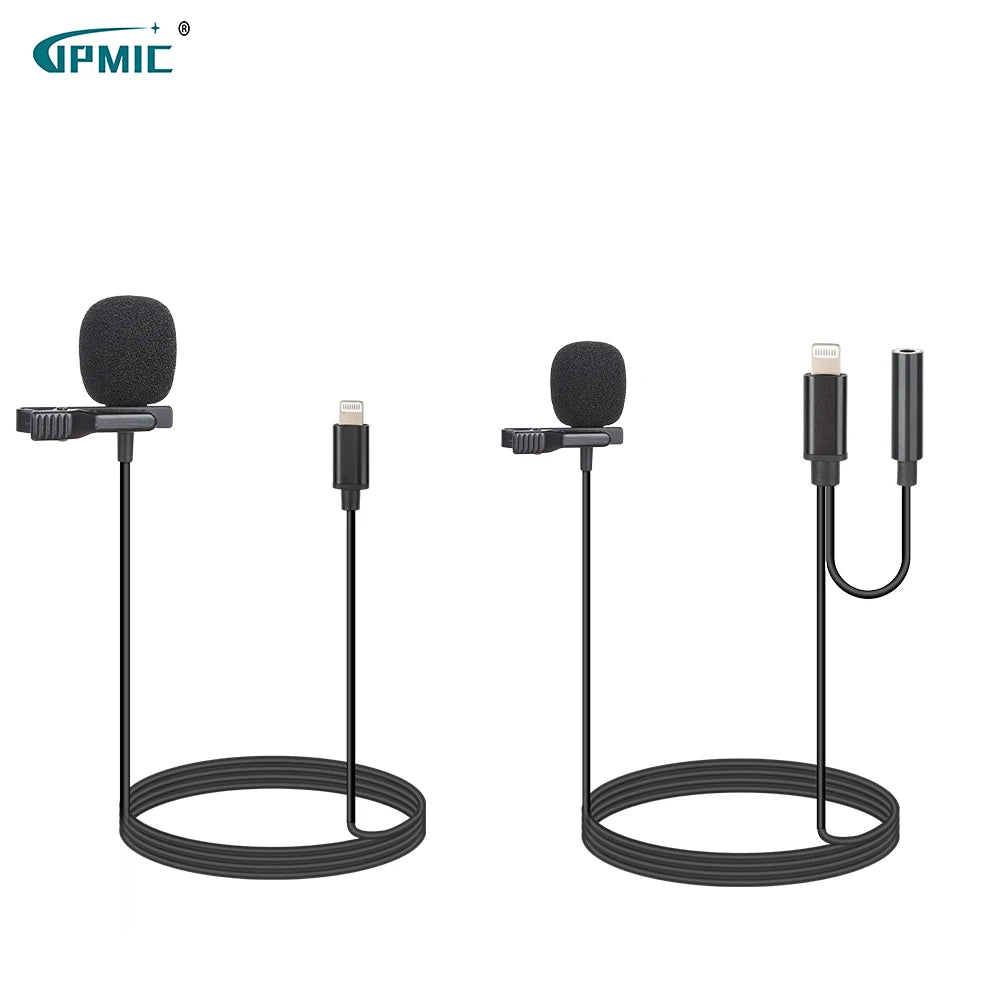 Portable Lavalier 3.5mm Wired Clip on Microphone for Phone and Laptop Mini Wired Headset Microphone Two in One