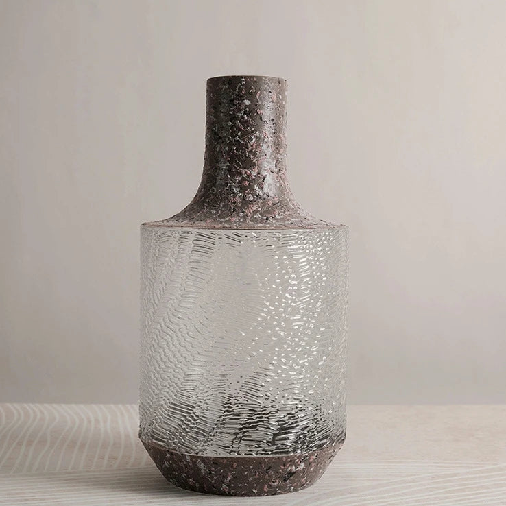 Small Unique Mini Modern Design Handmade Crystal Flower Vase Floral Glass Vase Square Pattern for Wedding Home Tabletop Artistic
