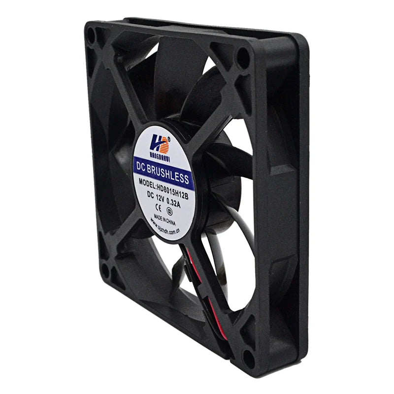 HDH Factory Wholesale 8015 DC 12V 24V Electric Cooling Axial Fan 80x80x15mm Brushless Silent Fan for Air Purifiers 80mm Cooling