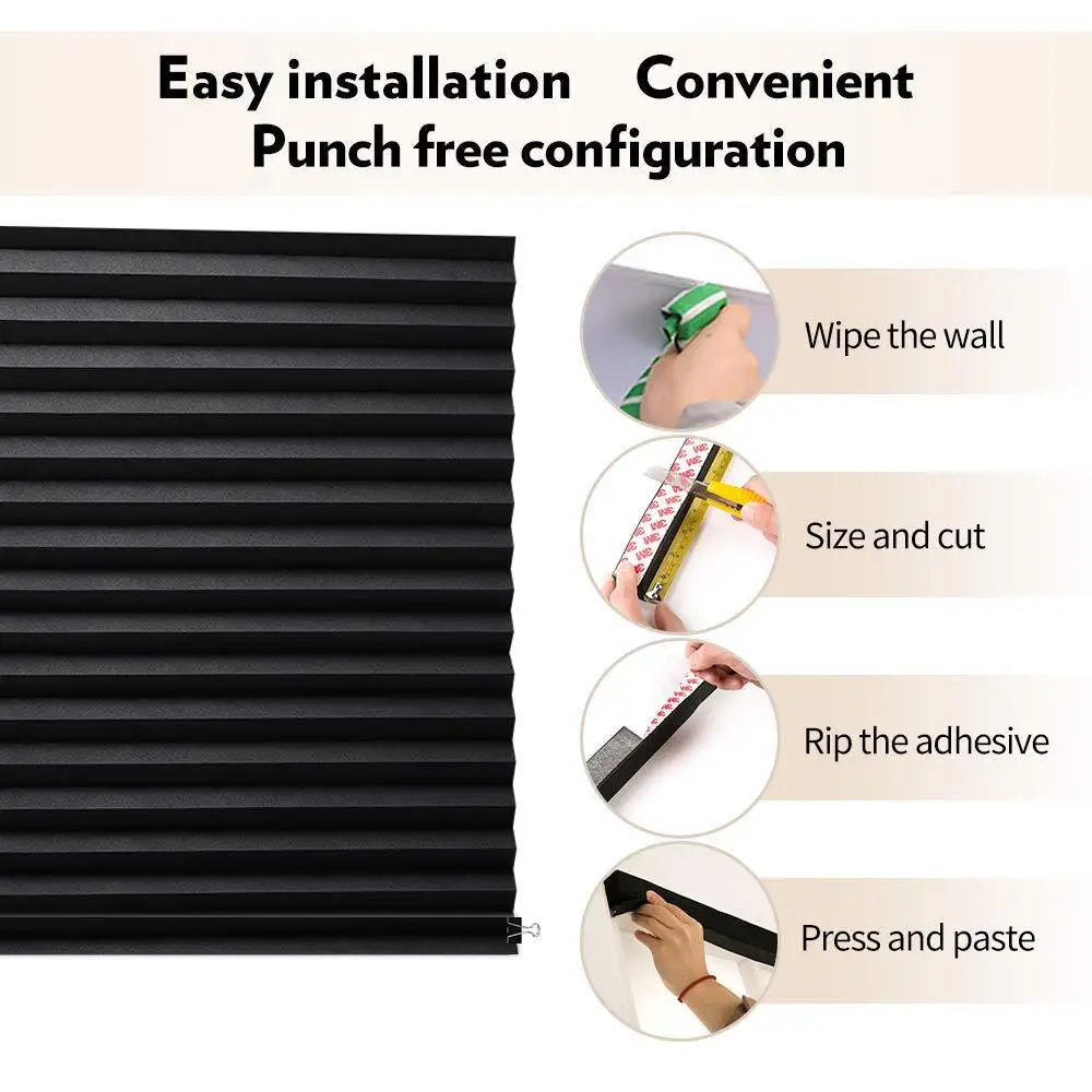 Easy to Install Light Filtering Pleated Paper Shades for Window Temporary and Portable Blinds with Clips Roman Zebra