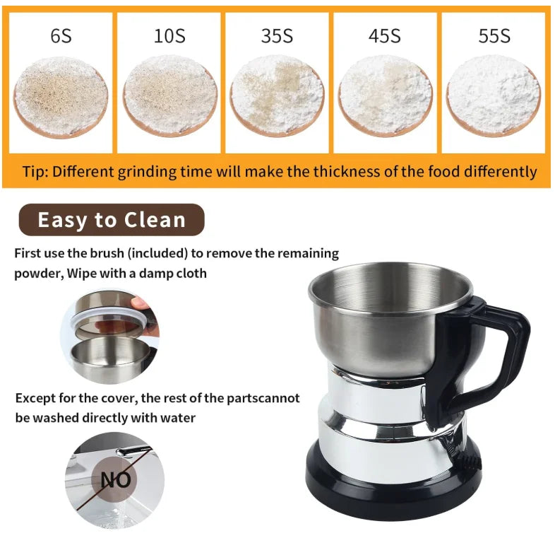 Portable Stainless Steel Personal Blender Classic Design Reusable Electric Coffee Bean Grinder Handheld Kettle for Home Hotel
