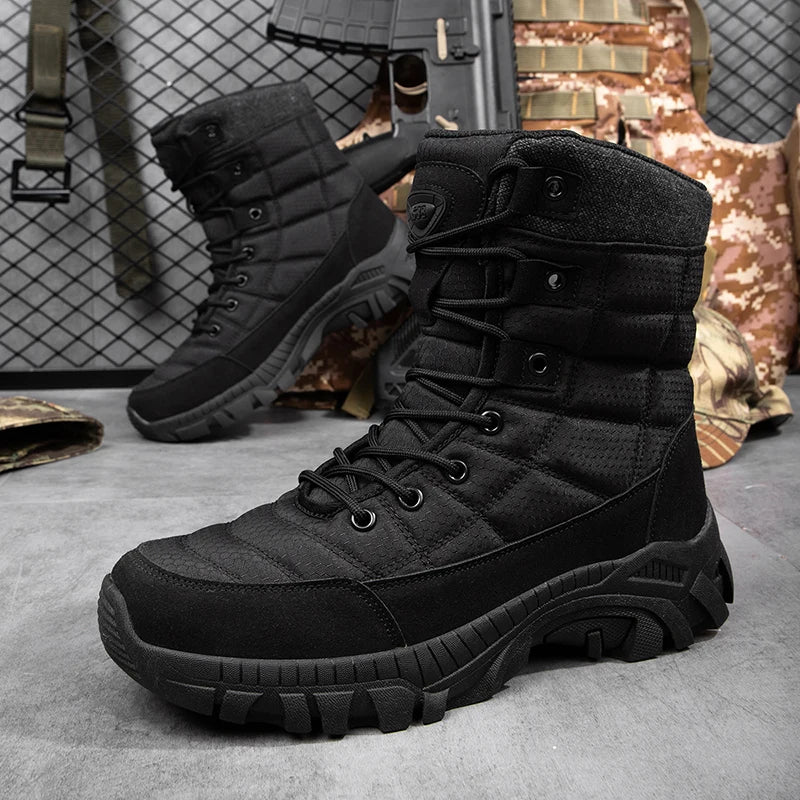 Hot Selling Waterproof and Wear Resistant Rubber Men Boots Winter Hiking and Training Walking Shoes