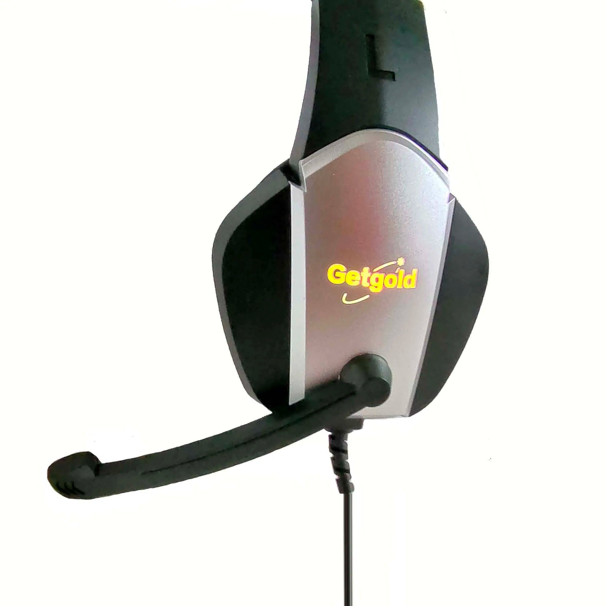 Getgold High Quality Wired Earphones with Microphone Top Selling Headphones with 7 Color Light for Mobile Phone Aviation Use