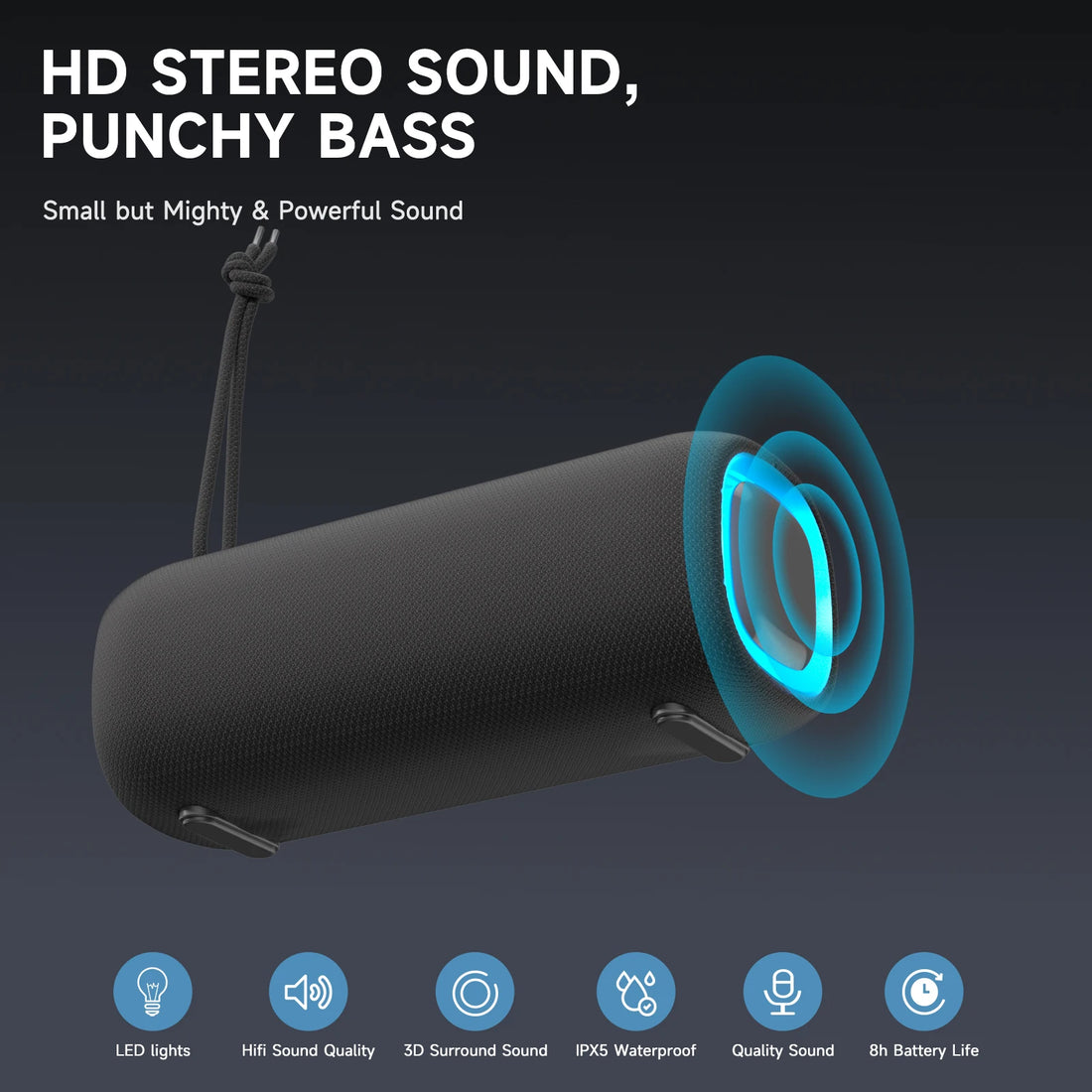 Peicheng 20W Home Outdoor IPX5 Smart Small  Mini Portable BT Waterproof Wireless Speaker