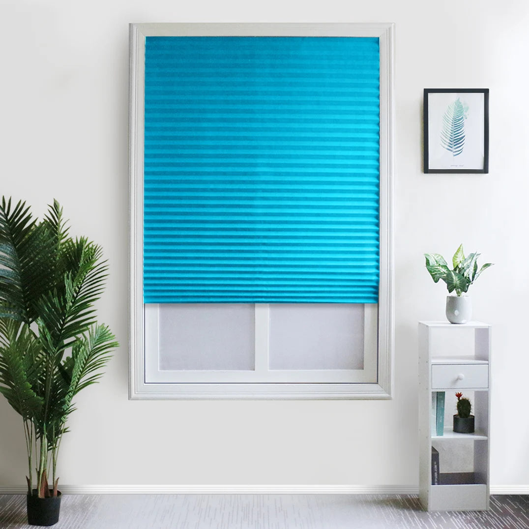 Easy to Install Light Filtering Pleated Paper Shades for Window Temporary and Portable Blinds with Clips Roman Zebra
