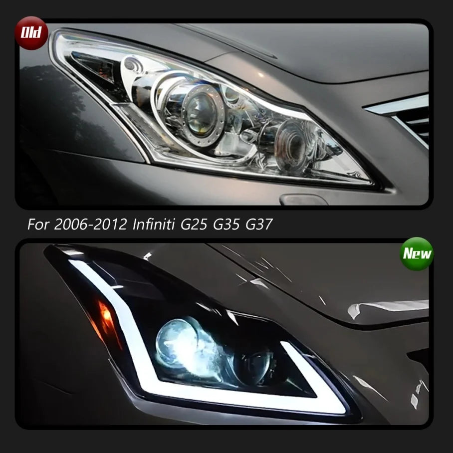 TYPY Car Lights for Infiniti G25 G35 G37 Headlight 2006-2012 LED Projetor Head Lamp Daytime Running Light Automotive Accessories