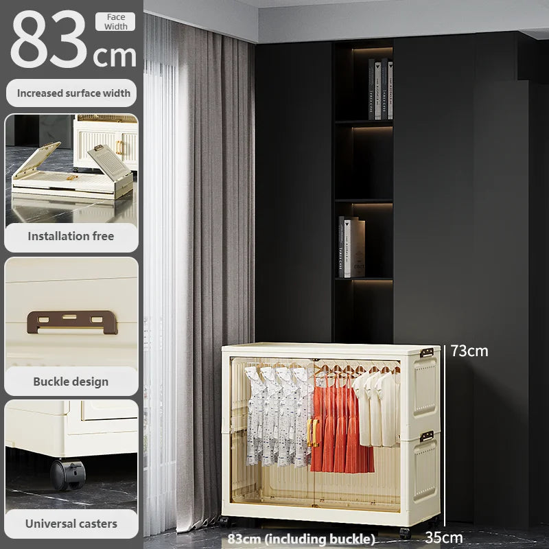 55-85CM Multifunctional Wardrobe Thickened And Movable Cabinet Suitable For Organizing In Children'S And Babies' Bedrooms