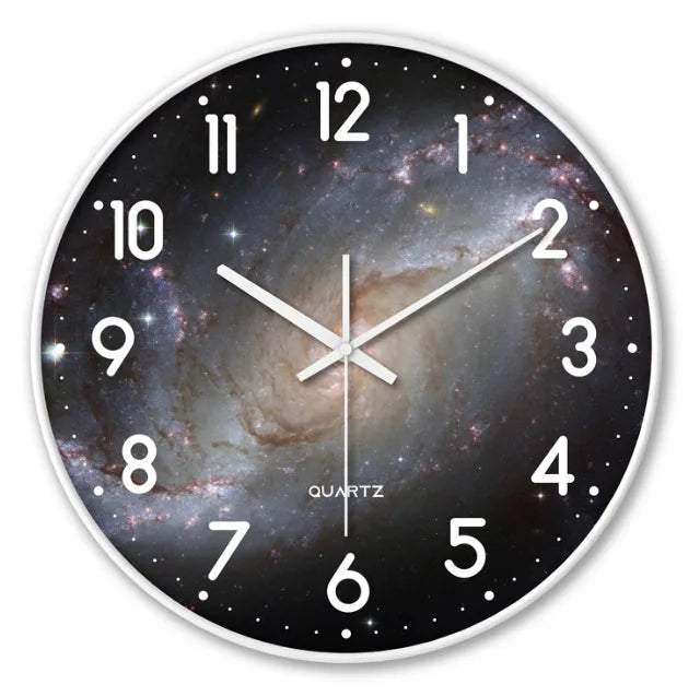 Modern Round Black Plastic Black Wall Clock  Manufacturer with Quartz Movement Custom Logo Simple Needle Display for Living Room