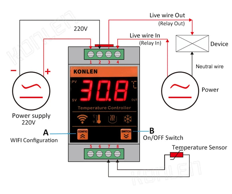 WIFI Tuya Temperature Sensor Heater Freezer Controller Digital Thermometer Monitor Alarm Remote Control Thermostat Smart Life