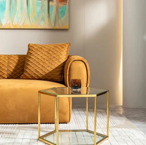 Modern Nordic Style Console Table with Adjustable Height and Easy Cleaning Glass and Stainless Steel for Living Room Hotel Use