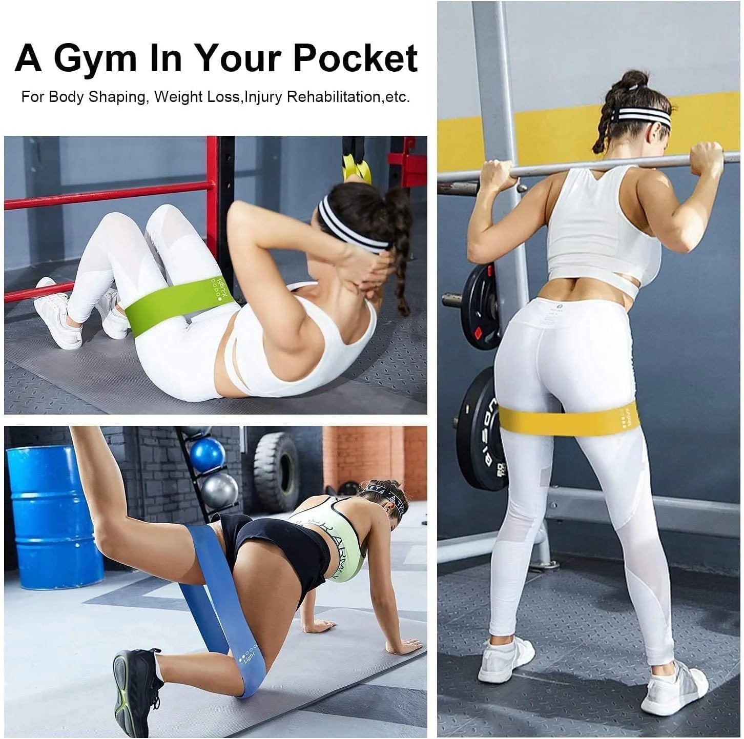 Elastic Stretch Yoga Workout Gym Fitness Bands Latex Loop Exercise Resistance Bands for Physical Therapy Fitness Body Building