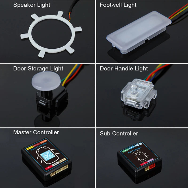 OEM Manufacturer Customizable RGB Dynamic Symphony Car Interior Light 18 / 22 in 1 Ambient Atmosphere LED Light Kit for Car