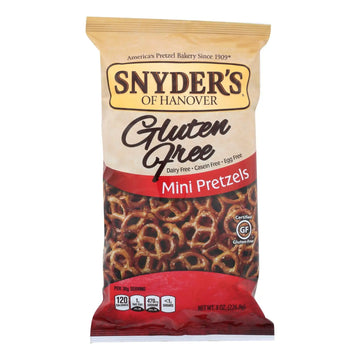 UD2 Snyder's of Hanover Mini Gluten-Free Pretzels Case of 12 8 oz Grain Snacks
