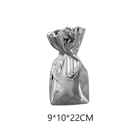 Silver Plated White Ceramic Vase for Interior Design Customized for Hotels and Modern Home Nordic Style Factory Wholesale