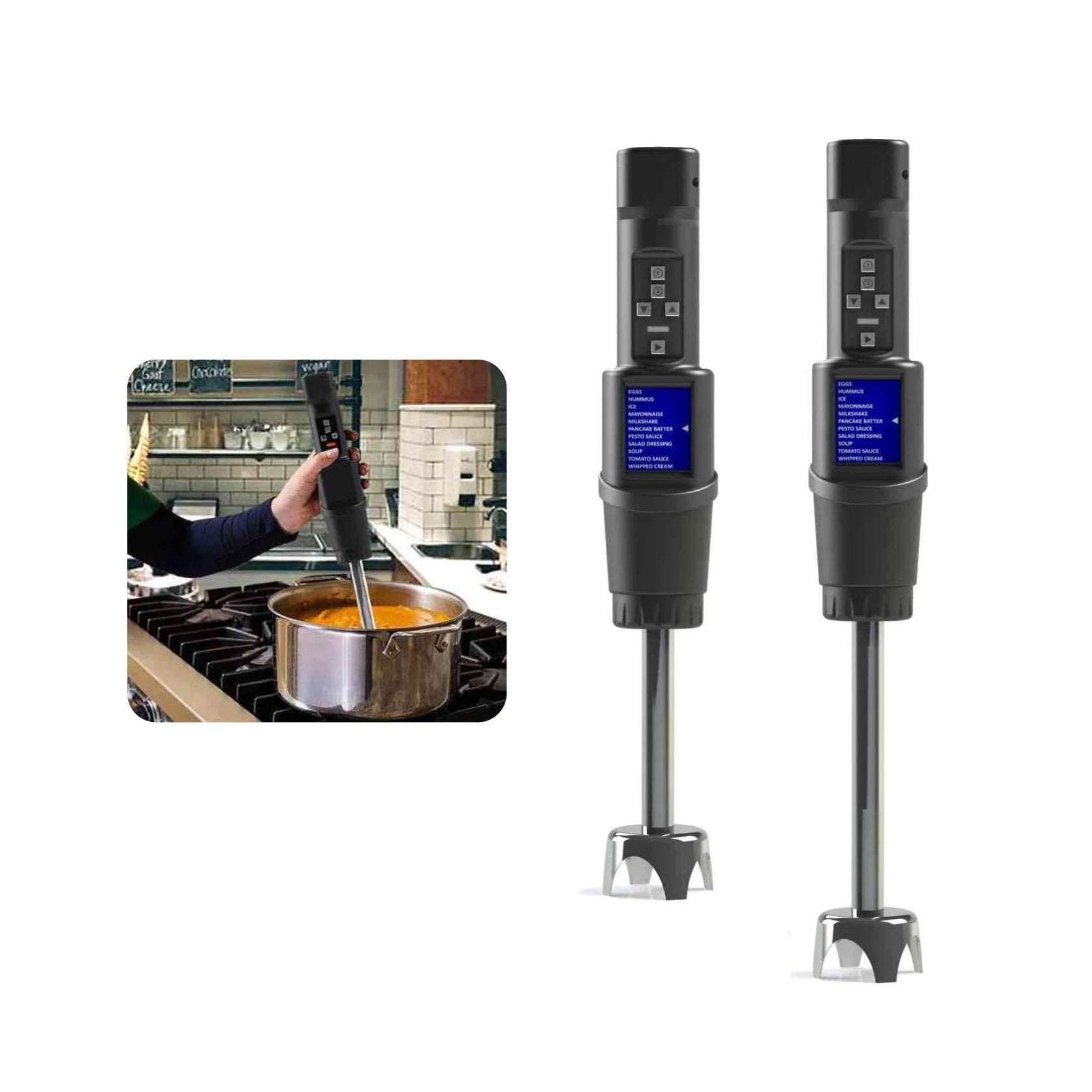 Linkrich Commercial Non Stop Electric Powerful Variable Speed Immersion Blender and Hand Mixer for Soup Smoothie Ice