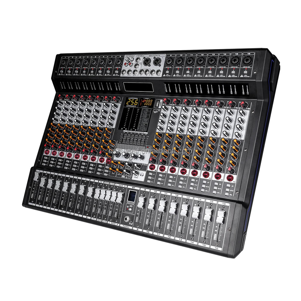 Mixer Audio Usb Interface DJ Controller Power Mixer Amplifier Mixing Console for Home Music Karaoke 16 Channels