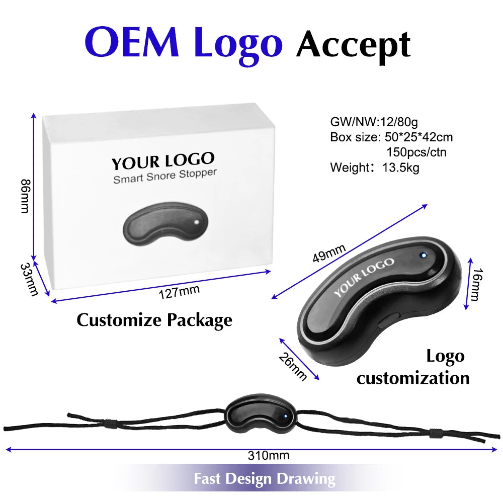 Wearable Anti Snoring Devices Snore Stopper with Upgraded Intelligent Massage OEM Brand Model AS-016