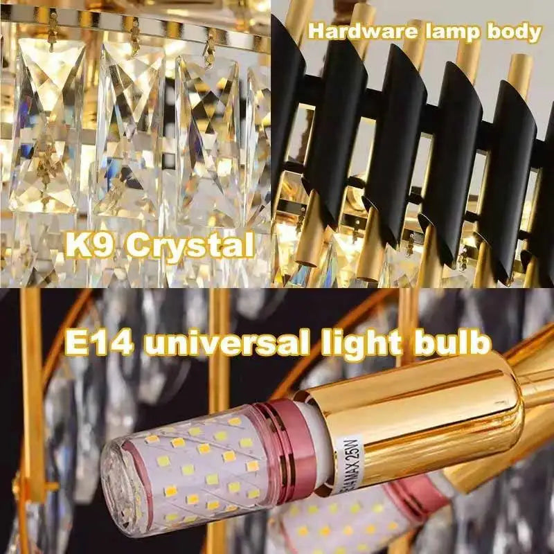 Hot Sale New Luxury Round Home Lighting Pendant Light Living Room Crystal Chandelier