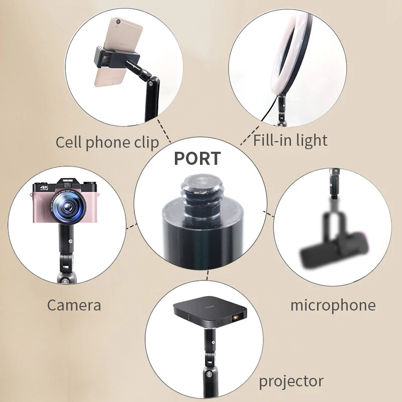 Professional Podcast Desk Microphone Mounts for Studio With Roundable Microphone Gaming Stand and Flexible Clamp Design