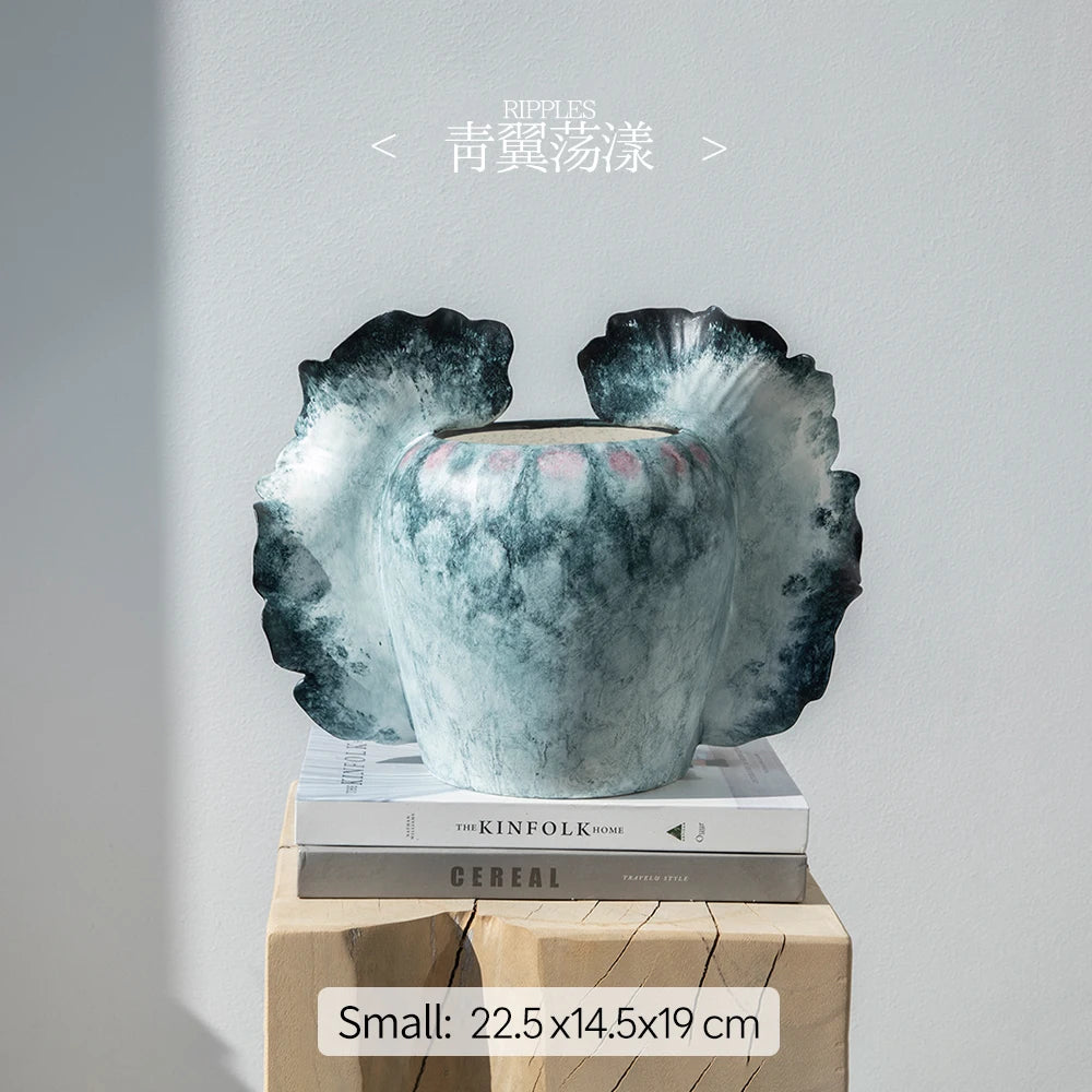 Merlin Living Hand Painting Flower Vase for Home Decor Butterfly Vase Ceramic Decoration Chaozhou Ceramic Factory Wholesale