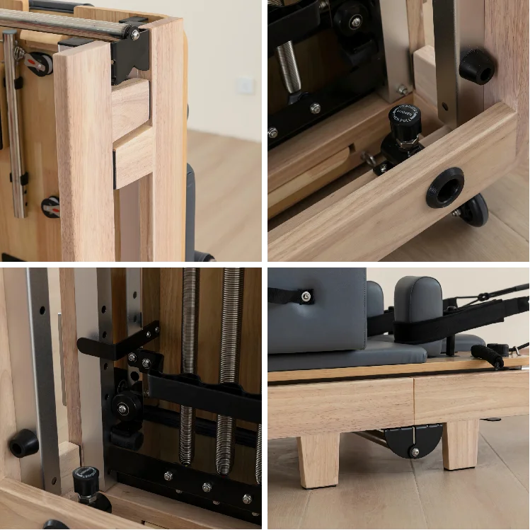 Wholesales Premium Foldable Wood Pilates Reformer Space Saving Folding Reformer Pilates