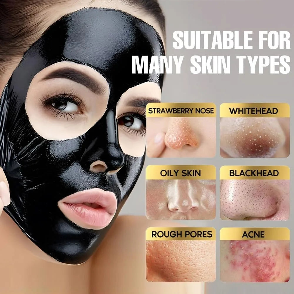 Black Mask Collagen  Blackhead Acne Cleansing Pore Minimizing Moisturizing Peel Off Facial Mask Hydrating Tear Mask Nasal Strip