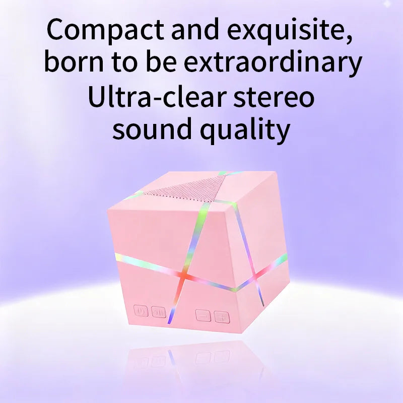 Music Sound 5W Powered Rgb Electronic Gadget Mini Cube Portable Speaker Outdoor Speaker