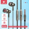 3.5mm Wired Headphones D21In Ear Headset Wired Earphones with Microphone Bass Stereo Earbuds Sports In-line Control for Phones